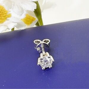A single moissanite silver stud earrings-0.3ct-SALE